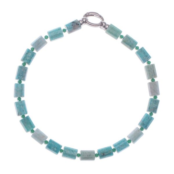 Alternate image for Handcrafted Amazonite Bead Necklace Aqua Sea
