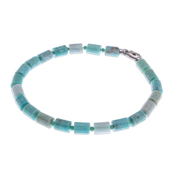 Alternate image for Handcrafted Amazonite Bead Necklace Aqua Sea