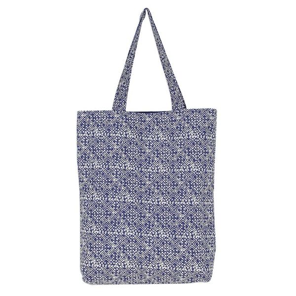 Alternate image for Hmong Cotton Tote Bag with Zippered Patch Pocket Hmong Vibrancy