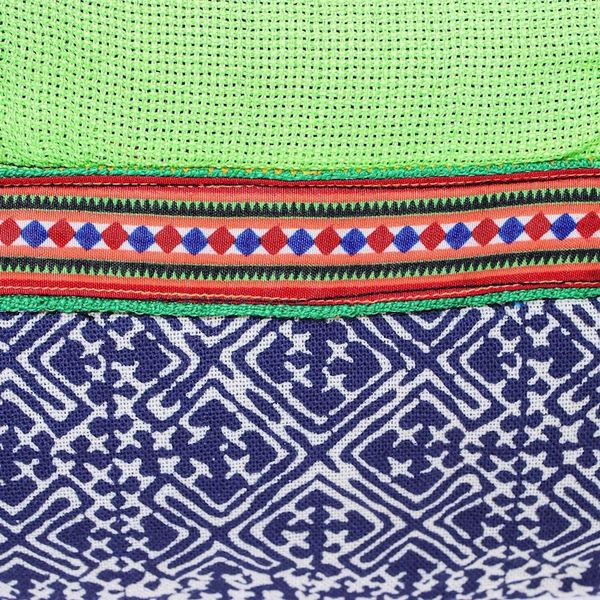 Alternate image for Hmong Cotton Tote Bag with Zippered Patch Pocket Hmong Vibrancy