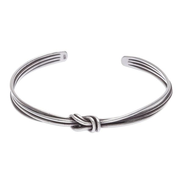 Alternate image for Hand Made Sterling Silver Cuff Bracelet Strong Bond