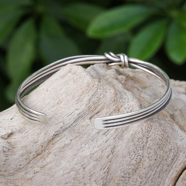 Alternate image for Hand Made Sterling Silver Cuff Bracelet Strong Bond