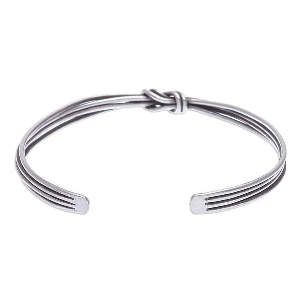 Alternate image for Hand Made Sterling Silver Cuff Bracelet Strong Bond