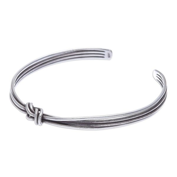 Alternate image for Hand Made Sterling Silver Cuff Bracelet Strong Bond