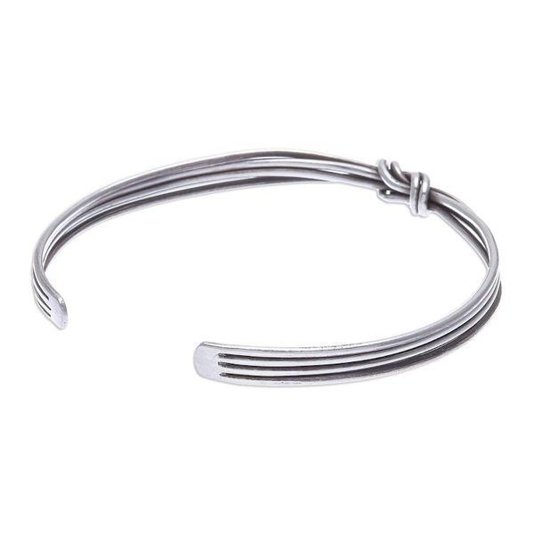 Alternate image for Hand Made Sterling Silver Cuff Bracelet Strong Bond