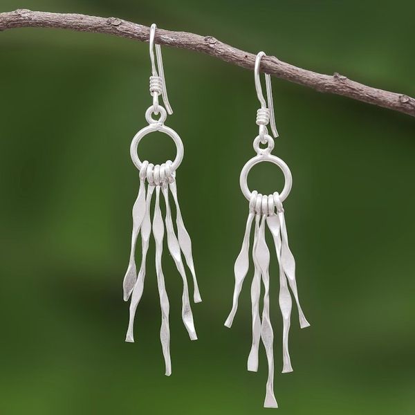 Alternate image for Unique Sterling Silver Dangle Earrings Wisp