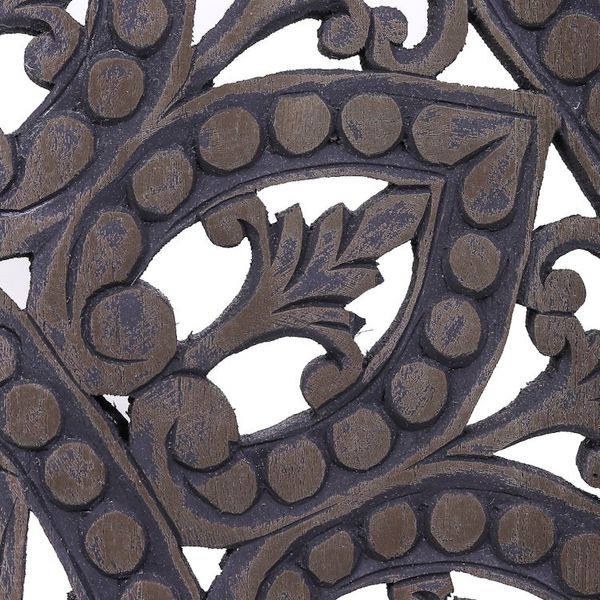 Alternate image for Handmade Reclaimed Teak Wood Relief Panels Set of 3 Unfolding Lotus