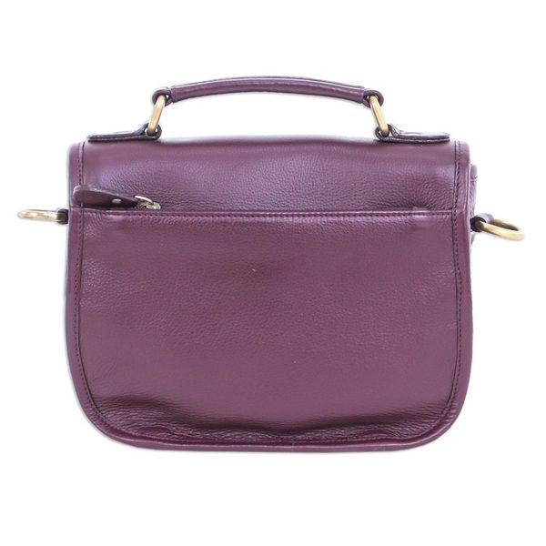 Alternate image for Hand Made Maroon Leather Sling Bag Vineyard Vacation