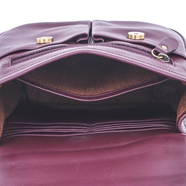 Alternate image for Hand Made Maroon Leather Sling Bag Vineyard Vacation