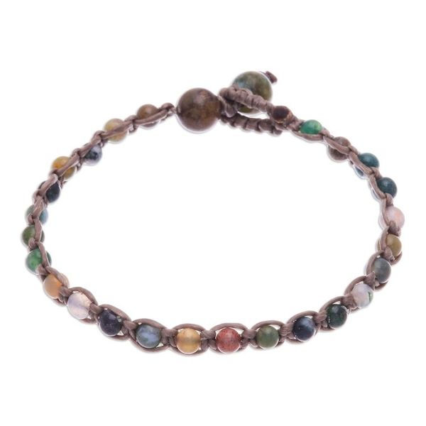 Alternate image for Jasper and Agate Beaded Macrame Bracelets Set of 5 Amazing Holiday