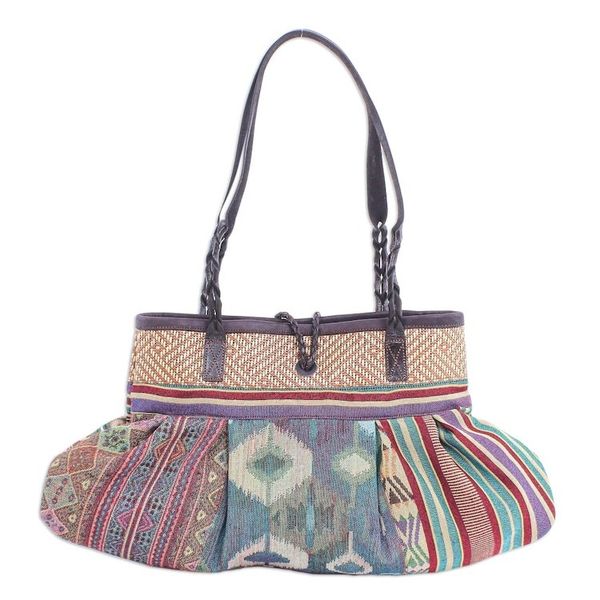 Alternate image for Cotton Blend and Leather Trim Shoulder Bag Breathe Easy in Green