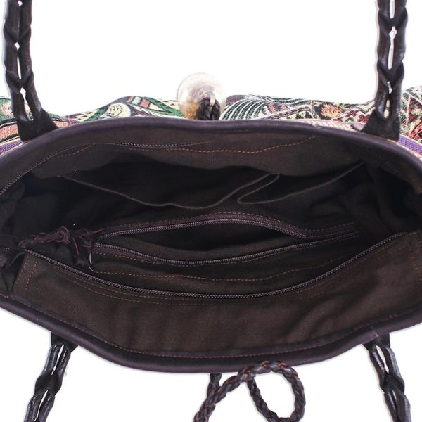 Alternate image for Cotton Blend and Leather Trim Shoulder Bag Breathe Easy in Green