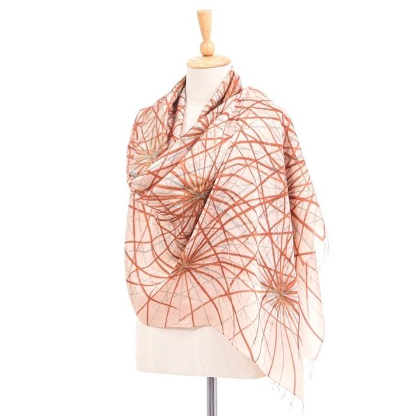 Alternate image for Hand-Painted Thai Silk Shawl Firework Festival in Brown