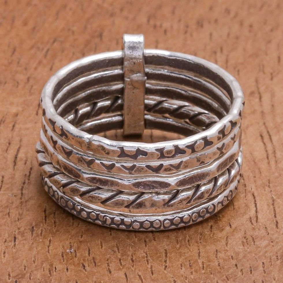 Hand Crafted Karen Silver Band Ring 'On My Mind'