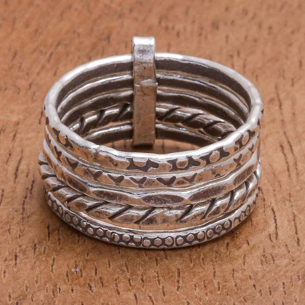 Alternate image for Hand Crafted Karen Silver Band Ring On My Mind