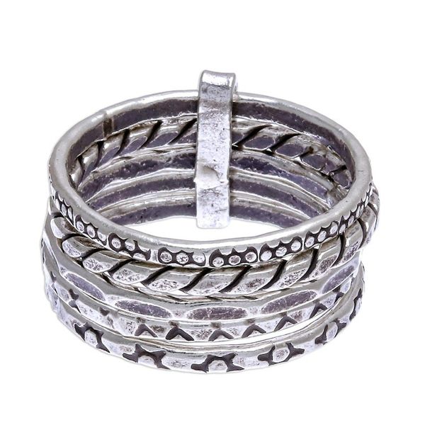 Alternate image for Hand Crafted Karen Silver Band Ring On My Mind