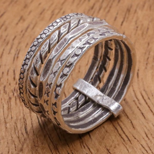 Alternate image for Hand Crafted Karen Silver Band Ring On My Mind