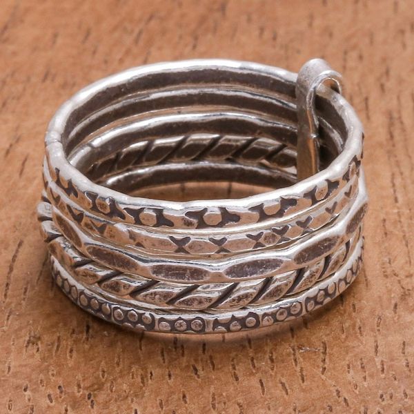 Alternate image for Hand Crafted Karen Silver Band Ring On My Mind