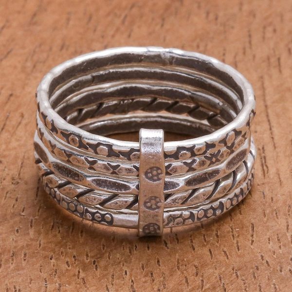 Alternate image for Hand Crafted Karen Silver Band Ring On My Mind