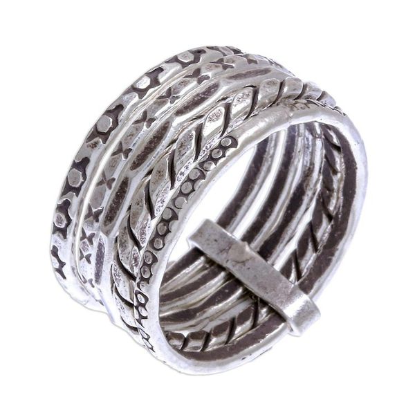 Alternate image for Hand Crafted Karen Silver Band Ring On My Mind