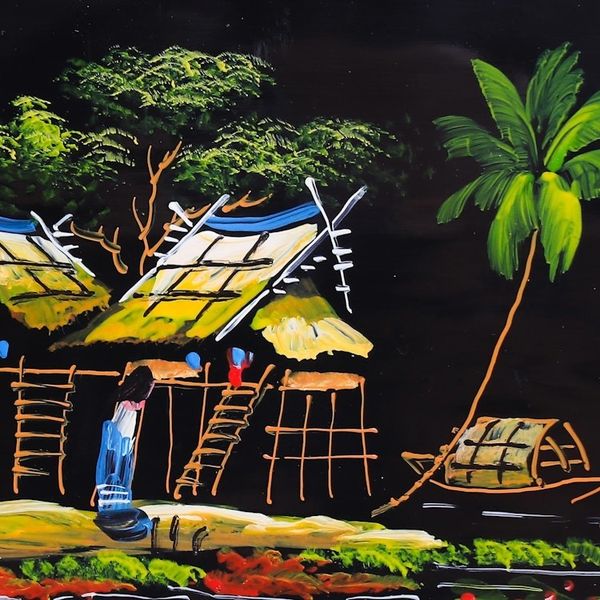 Alternate image for Scenic Lacquerware Wood Box from Thailand Countryside Life