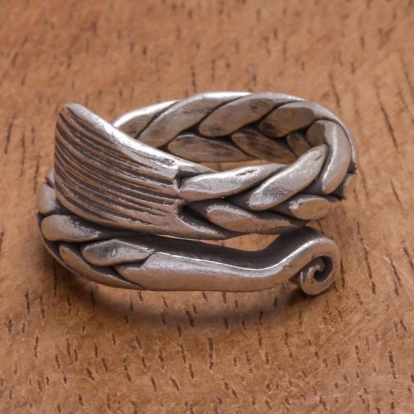 Alternate image for Oxidized Finish Karen Silver Band Ring from Thailand Forever Young