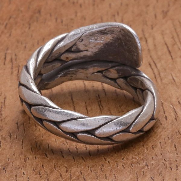 Alternate image for Oxidized Finish Karen Silver Band Ring from Thailand Forever Young