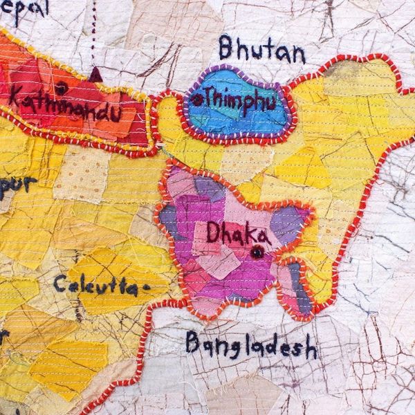 Alternate image for Handmade Patchwork South Asia Map Wall Hanging Map of Asia