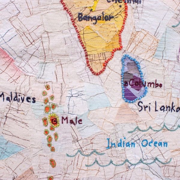 Alternate image for Handmade Patchwork South Asia Map Wall Hanging Map of Asia