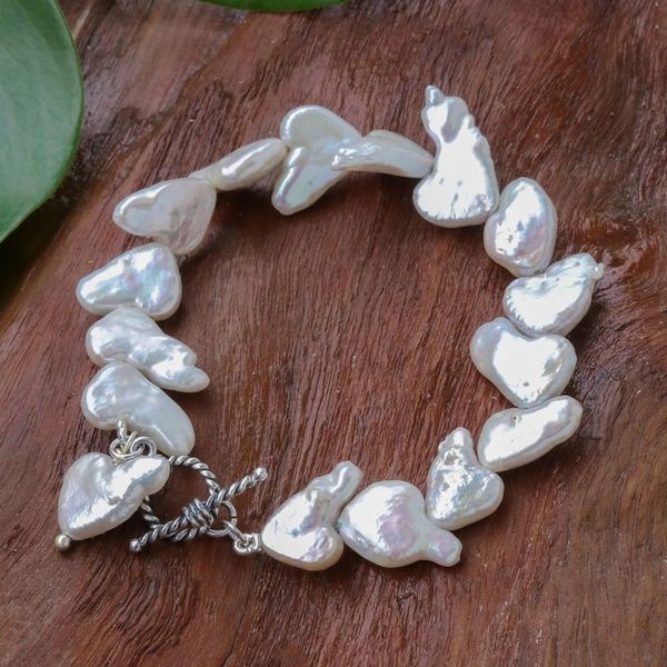 Alternate image for Baroque Cultured Pearl Bracelet from Thailand Born of the Sea in White