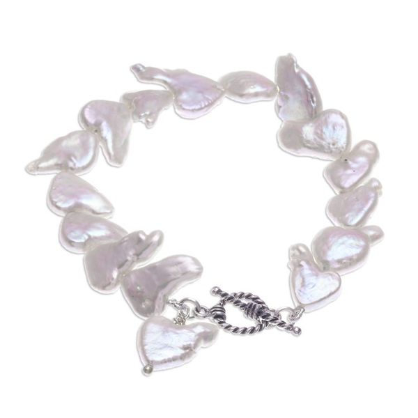 Alternate image for Baroque Cultured Pearl Bracelet from Thailand Born of the Sea in White