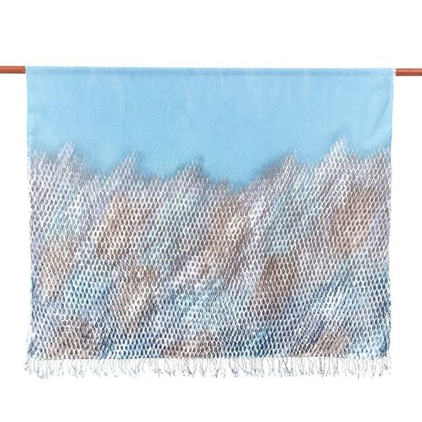 Alternate image for Hand-Dyed Batik Cotton and Rayon Shawl Pine Forest