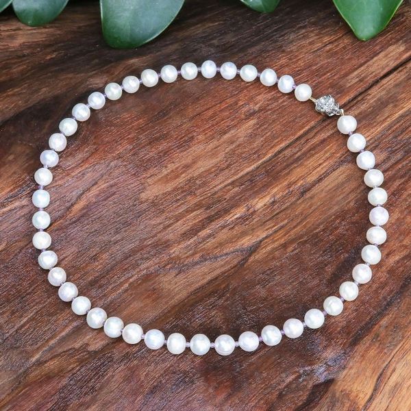 Alternate image for Cultured Freshwater Pearl and Amethyst Beaded Necklace Sea Catch in Purple