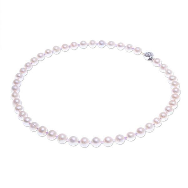 Alternate image for Cultured Freshwater Pearl and Amethyst Beaded Necklace Sea Catch in Purple