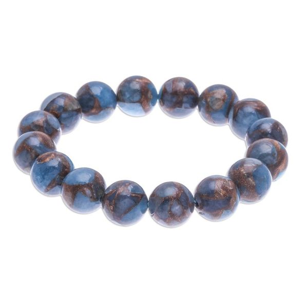 Alternate image for Artisan Crafted Quartz Beaded Stretch Bracelet Sugar Pill in Beach