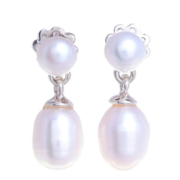 Alternate image for Thai Sterling Silver and Cultured Pearl Dangle Earrings Mellow Dive