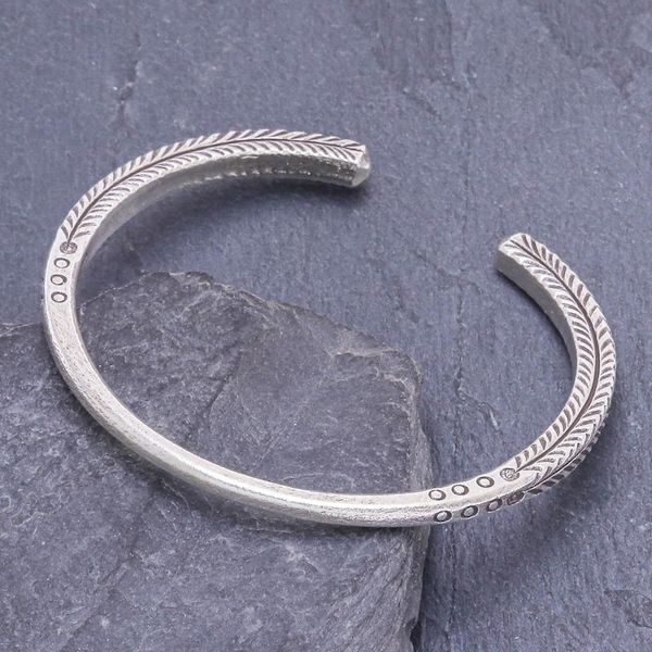 Alternate image for Hand Made Sterling Silver Leaf-Themed Cuff Bracelet Leaf Life