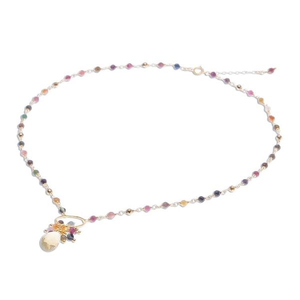 Alternate image for Multi-Gemstone Pendant Necklace with 24k Gold Plating Sweet Serendipity