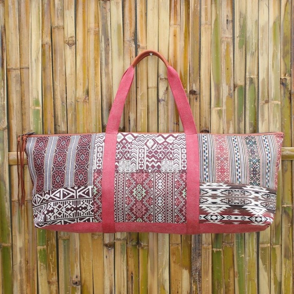 Woven Cotton Blend Yoga Mat Bag 'Active Day'