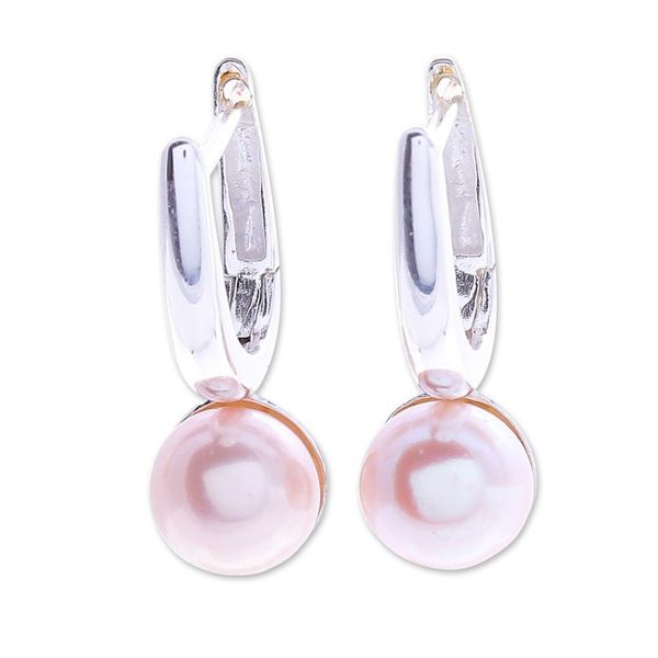 Alternate image for Cultured Pearl and Sterling Silver Drop Earrings Mood Lift in Peach