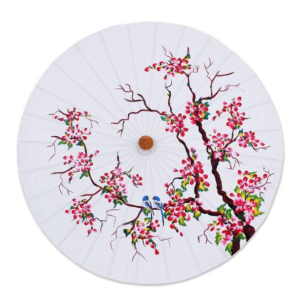 Alternate image for Hand-Painted Cotton Tree-Motif Parasol Blossom Season