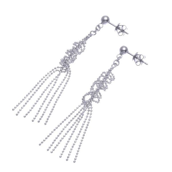 Alternate image for Hand Crafted Sterling Silver Waterfall Earrings Silver Cascade