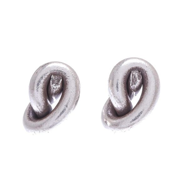 Alternate image for Handmade Karen Silver Stud Earrings Knot Twist