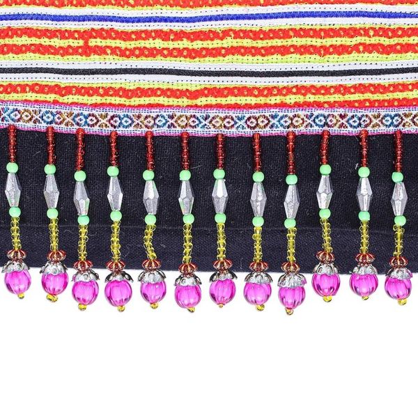 Alternate image for Hmong Cotton Tote Bag with Zippered Interior Pocket Shiny Hmong