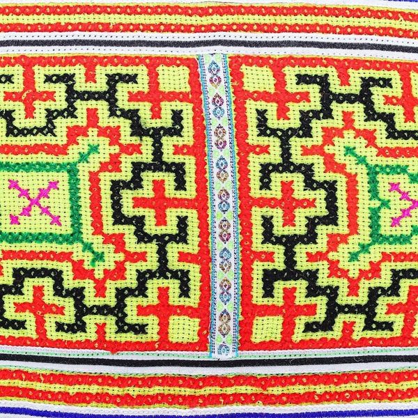 Alternate image for Hmong Cotton Tote Bag with Zippered Interior Pocket Shiny Hmong