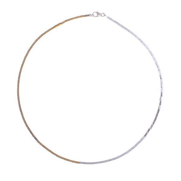Alternate image for Gold-Coated Sterling Silver Hematite Beaded Necklace Sun and Stars