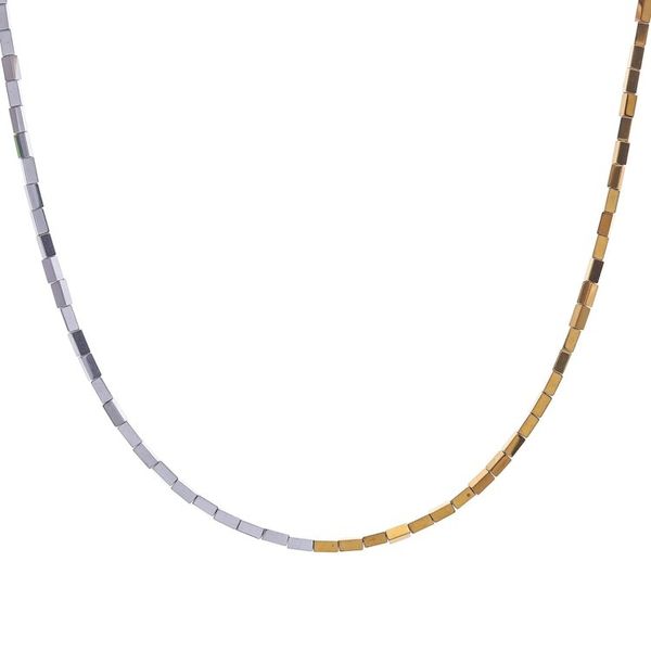 Alternate image for Gold-Coated Sterling Silver Hematite Beaded Necklace Sun and Stars