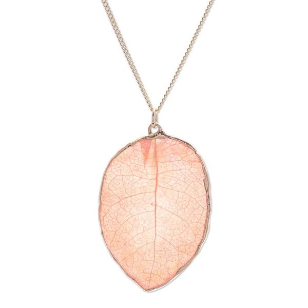 Alternate image for Gold-Plated Bougainvillea Petal Pendant Necklace Bougainvillea Love