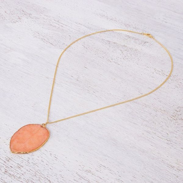 Alternate image for Gold-Plated Bougainvillea Petal Pendant Necklace Bougainvillea Love