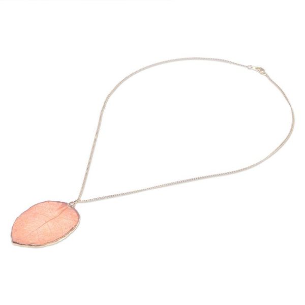 Alternate image for Gold-Plated Bougainvillea Petal Pendant Necklace Bougainvillea Love